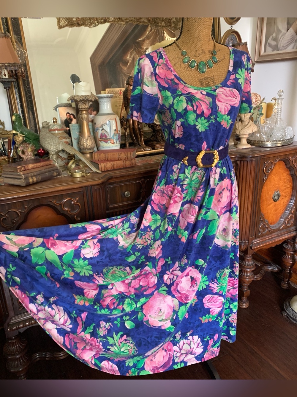 Vintage 90's-inspired Romantic Floral Boho Hippie Prairie Spring Summer Dress